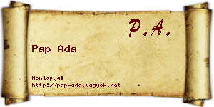 Pap Ada névjegykártya